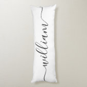 Coussins Longs Beau NOM Blanc noir Script réversible (Dos (Vertical))