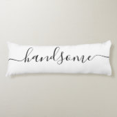 Coussins Longs Beau NOM Blanc noir Script réversible (Devant)