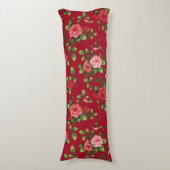 Coussins Longs Beau Oreiller Motif Rose Rouge (Devant (Vertical))