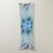 Coussins Longs Beauté florale Abstraite moderne Blue Pastel Flowe (devant Vertical)