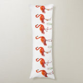 Coussins Longs Beaux Flamants roses roses sur blanc (Devant (Vertical))