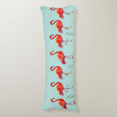 Coussins Longs Beaux Flamants Roses sur Fond Bleu Clair (Devant (Vertical))