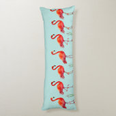 Coussins Longs Beaux Flamants Roses sur Fond Bleu Clair (Dos (Vertical))