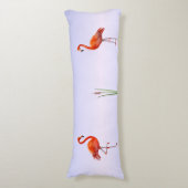 Coussins Longs Beaux flamants roses sur nuances de bleu clair (Devant (Vertical))