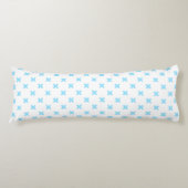 Coussins Longs Bébé bleu croix coutures sur blanc (Devant)