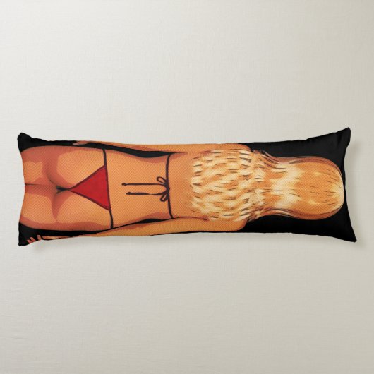 Coussins Longs Bébé blond de bikini de bande dessinée (Dos)