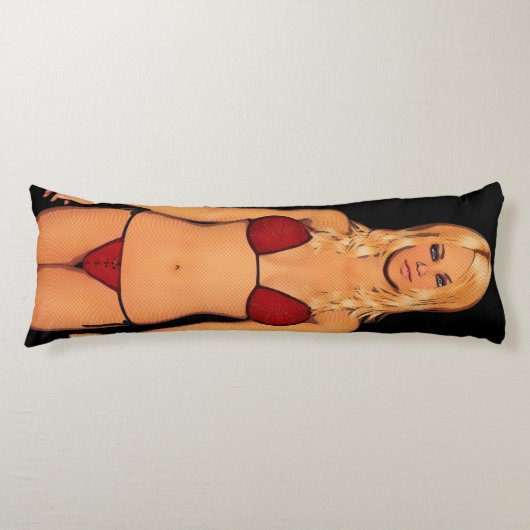 Coussins Longs Bébé blond de bikini de bande dessinée (Devant)