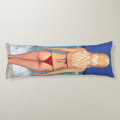 Coussins Longs Bébé blond de plage de bikini (Dos)