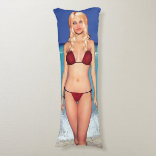 Coussins Longs Bébé blond de plage de bikini