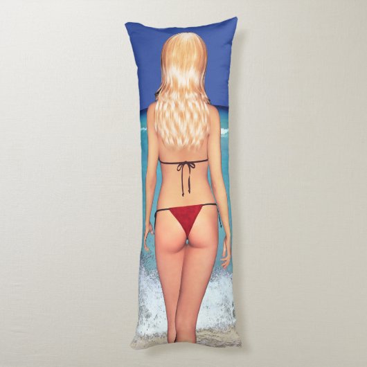 Coussins Longs Bébé blond de plage de bikini (Dos (Vertical))