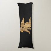 Coussins Longs Bébé brillant Ange Ailes Noir Or Angélique (devant Vertical)