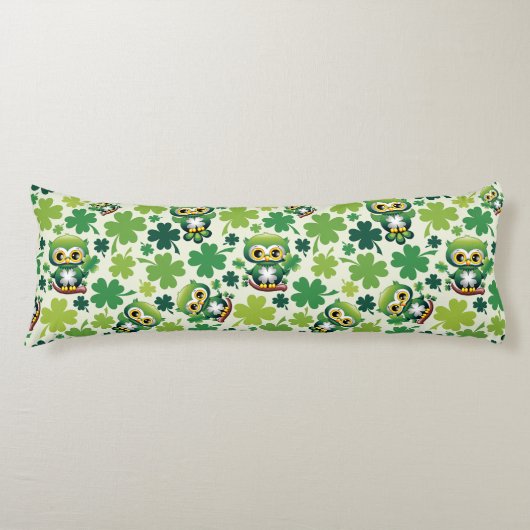 Coussins Longs Bébé Hibou Mignon St Patrick Dessin Animé (Devant)