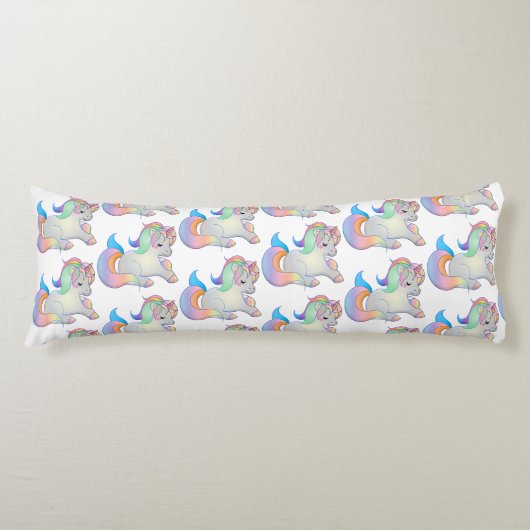 Coussins Longs Bébé mignon Unicorn Pastel Literie (Devant)