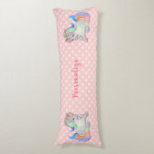 Coussins Longs Bébé mignon Unicorn Pink Polka Dot Pastel Literie (Devant (Vertical))