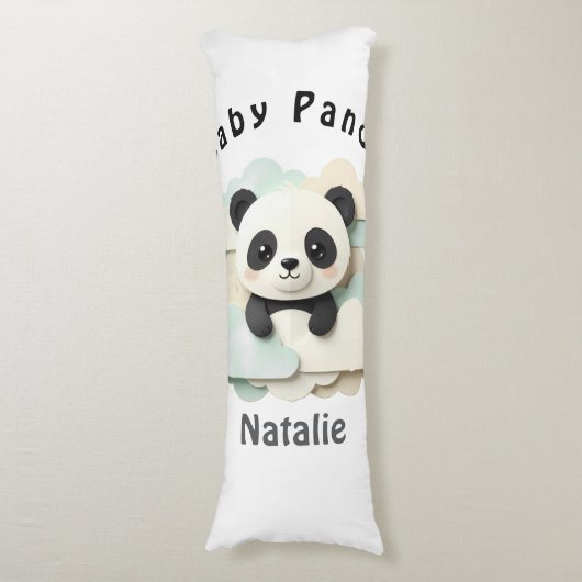 Coussins Longs Bébé Panda Plié | Origami Mignon  (devant Vertical)