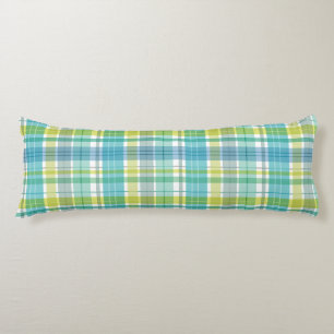 Coussins Longs Bébé Pastel Plaid Blue Green
