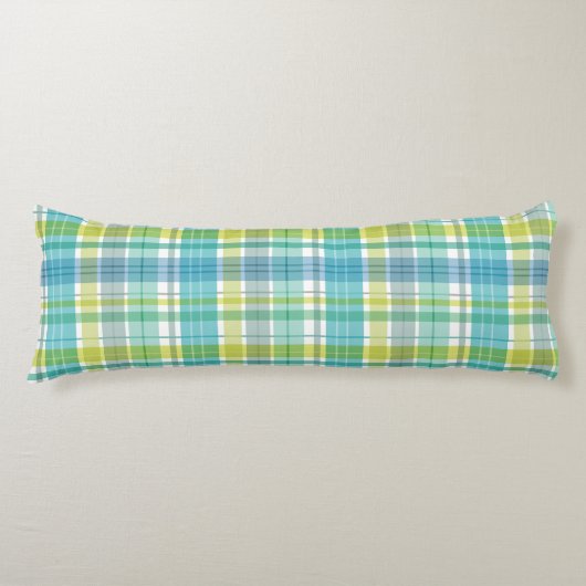 Coussins Longs Bébé Pastel Plaid Blue Green (Devant)