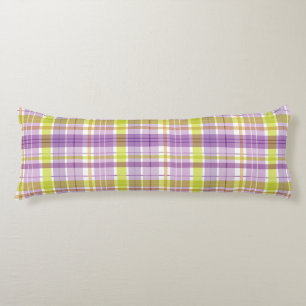 Coussins Longs Bébé Pastel Plaid Purple Green