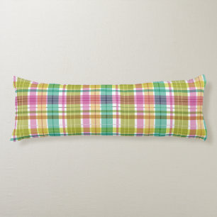 Coussins Longs Bébé Pastel Plaid Rose bleu vert
