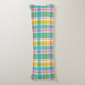 Coussins Longs Bébé Pastel Plaid Rose bleu vert (Devant (Vertical))