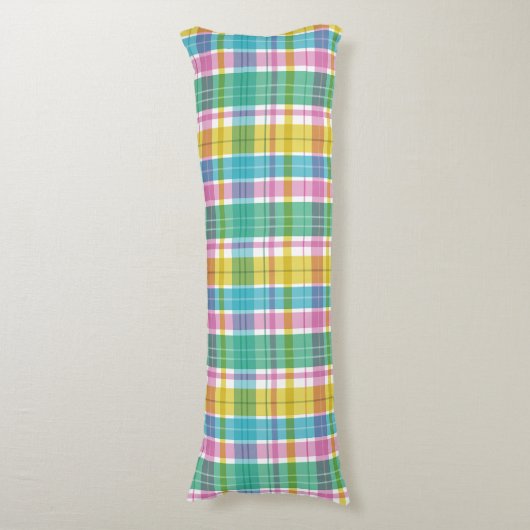Coussins Longs Bébé Pastel Plaid Rose bleu vert (Devant (Vertical))