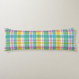 Coussins Longs Bébé Pastel Plaid Rose bleu vert