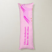 Coussins Longs Bébé rose jolie fille Unicorn naissance personnali (Dos (Vertical))