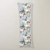 Coussins Longs Bébé Vache Gingham Bleu Pastel Esthétique Ferme (Devant (Vertical))