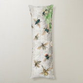 Coussins Longs Bee Honey Travailleur Queen Bees Antique (Dos (Vertical))