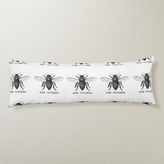 Coussins Longs Bee Worker Honey Black Bumblebee (Dos)