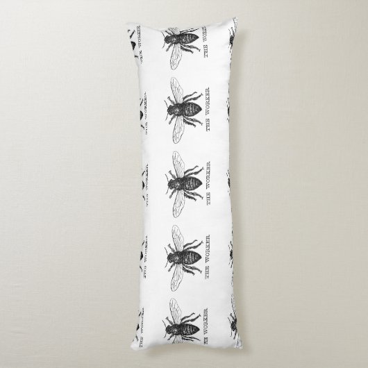 Coussins Longs Bee Worker Honey Black Bumblebee (Dos (Vertical))