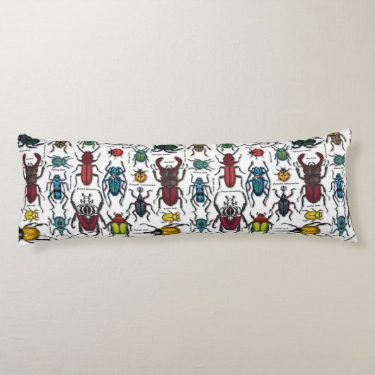 Coussins Longs Beetons sur blanc (Dos)