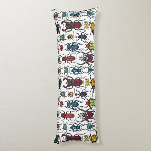 Coussins Longs Beetons sur blanc (Dos (Vertical))