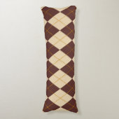 Coussins Longs Beige Brown Automne Jacquard d'automne Diamant Mot (Devant (Vertical))