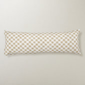 Coussins Longs Beige neutre rustique En vichy Plaid (Dos)