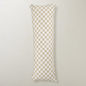 Coussins Longs Beige neutre rustique En vichy Plaid (Devant (Vertical))