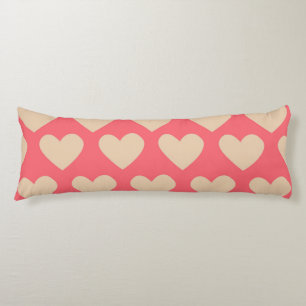 Coussins Longs Beige Rouge mignon Simple Motif de coeur