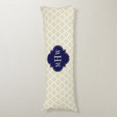 Coussins Longs Beige Whal Marocain #5 Marine Bleu 3 Monogramme in (Devant (Vertical))