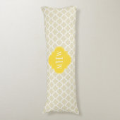 Coussins Longs Beige, Wt Marocain #5 Ananas 3 Monogramme Initial (Devant (Vertical))