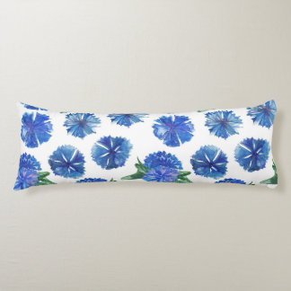 Coussins Longs Belle aquarelle bleu cornfleurs