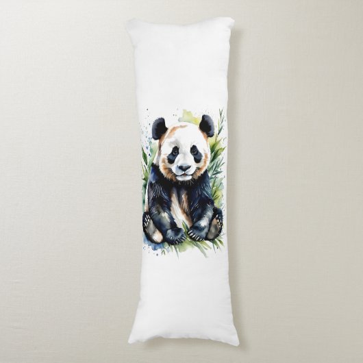 Coussins Longs Belle aquarelle Panda Bear (Devant (Vertical))