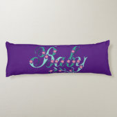 Coussins Longs Belle Bébé Bleu Violet Fleurs roses Literie (Dos)