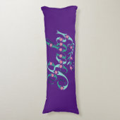 Coussins Longs Belle Bébé Bleu Violet Fleurs roses Literie (Devant (Vertical))