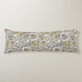 Coussins Longs Belle Flore 3D Blanc Et Or (Devant)