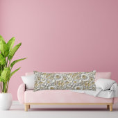 Coussins Longs Belle Flore 3D Blanc Et Or