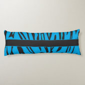 Coussins Longs Belle impression de tigre en bleu et noir (Dos)