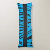 Coussins Longs Belle impression de tigre en bleu et noir (Dos (Vertical))