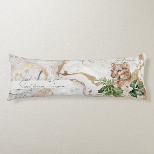 Coussins Longs Belle motif en marbre DBL avec Puma (Devant)