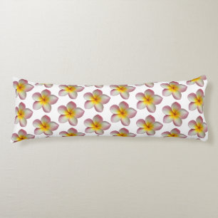 Coussins Longs Belles fleurs de frangipanier Plumeria pastel