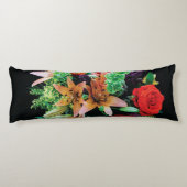 Coussins Longs Belles Fleurs Jeter Oreiller (Dos)